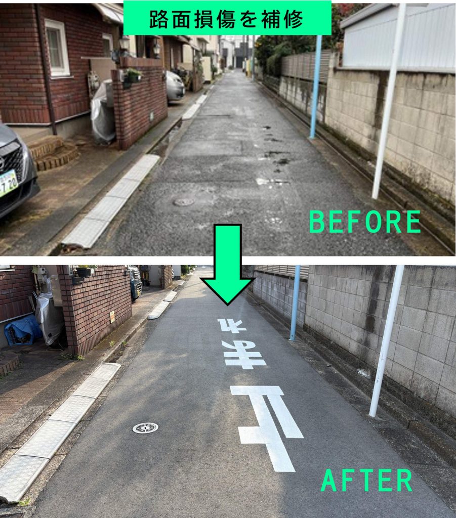 路面損傷を補修